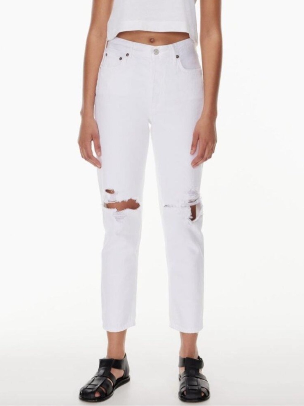 Agolde Fen High Rise Relaxed Taper Jeans White Conjure Size 31 NWT New